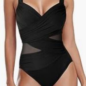 Women's One Piece Swimsuits Wrap Front Cross Backless Bathing Suit sz small